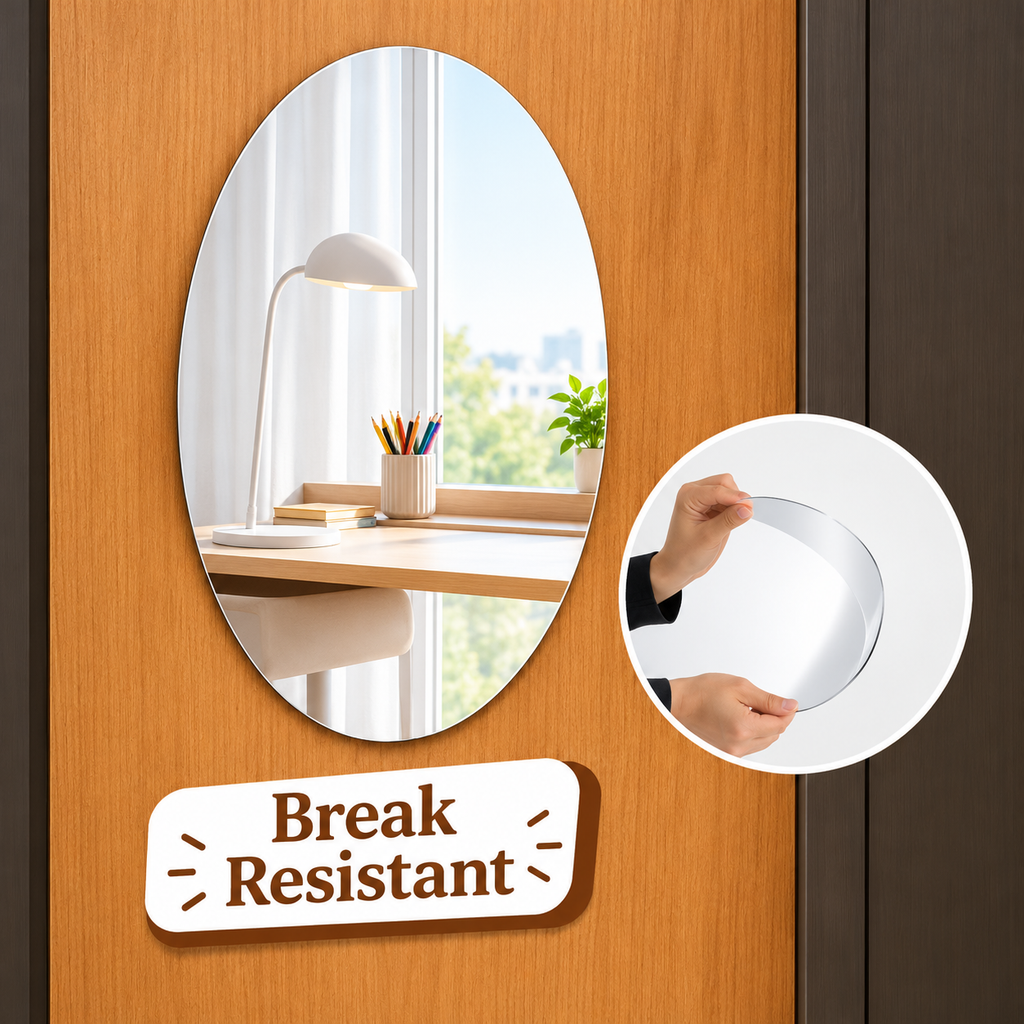 Oval Shape Mirror Wall Sticker