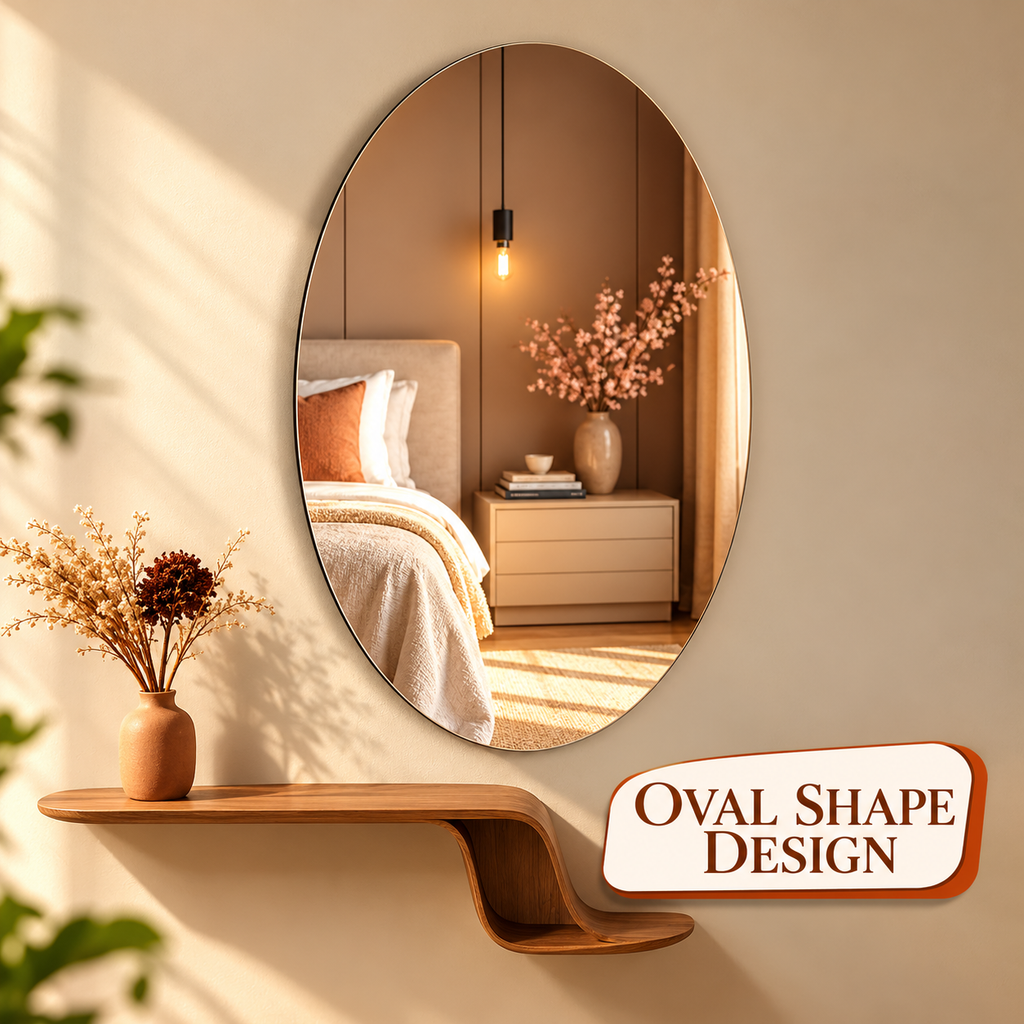 Oval Shape Mirror Wall Sticker